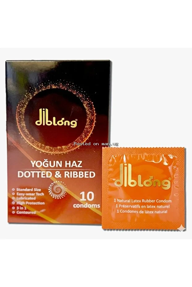 Diblong Dottted & Ribbed Male Condom.10-PC